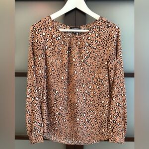 Le Chateau Leopard Print Blouse - Brown and Black